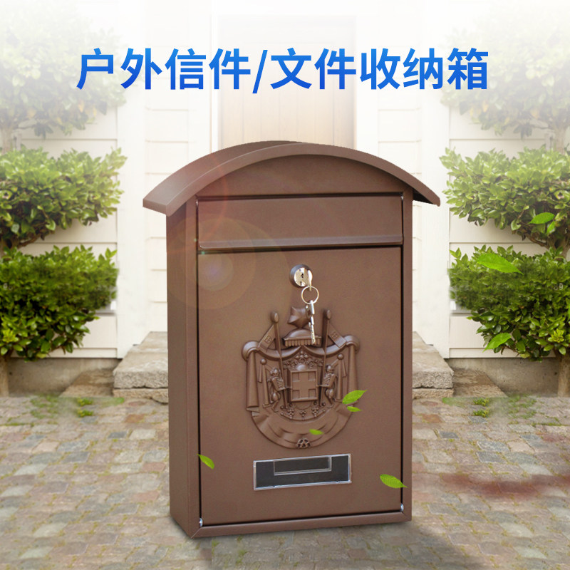 European villa door letter box with lock outdoor waterproof wall mailbox suggestion box creative retro mailbox
