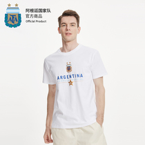 Argentine National team official product team logo classic cotton T-shirt round neck short sleeve Messi fans White