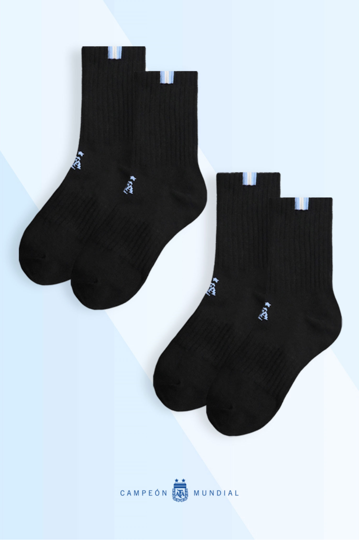 Argentina National Team Official AFA 2 Pairs Set Anti-Sweat Socks