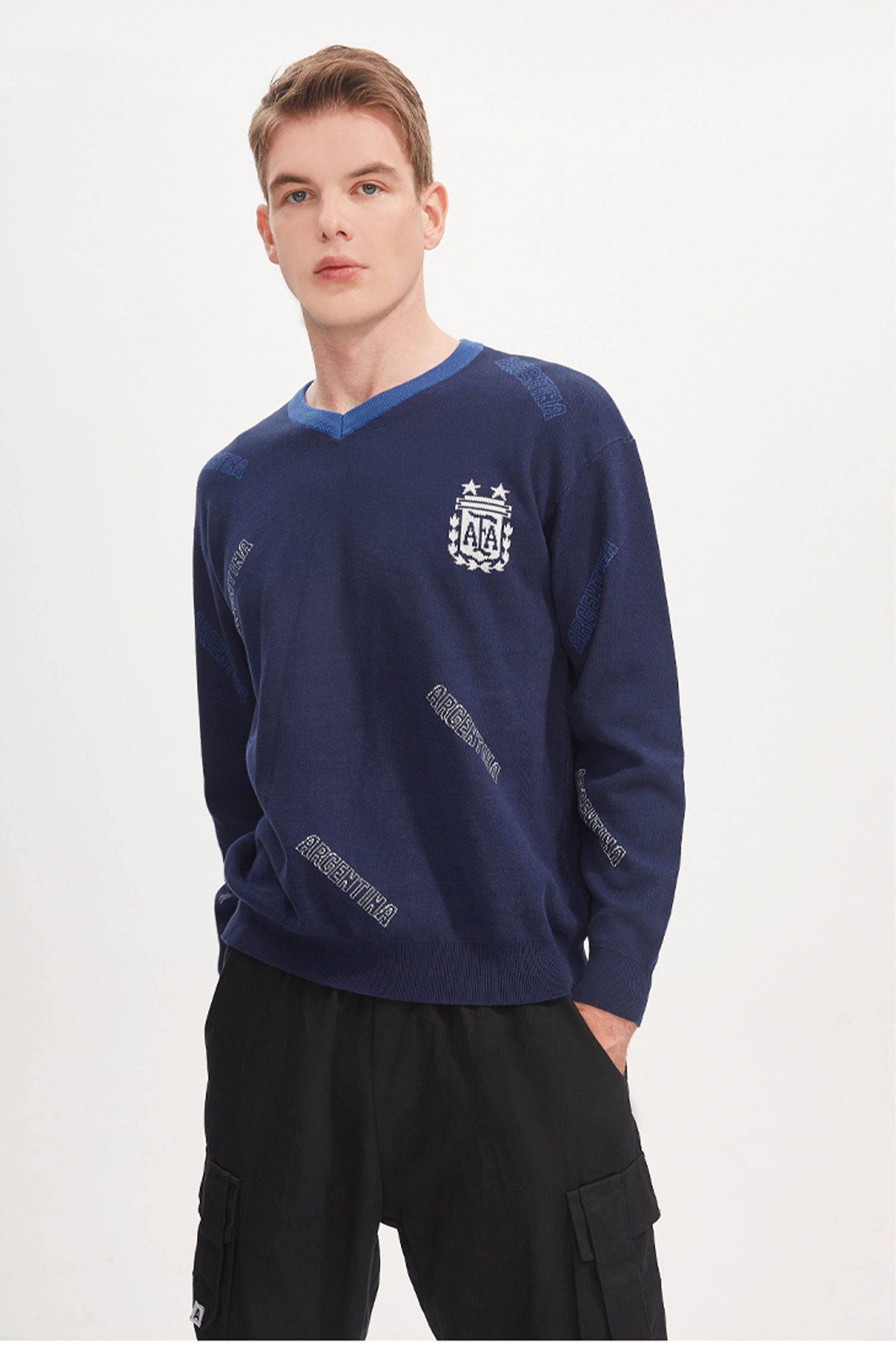 Argentina National Team Long-sleeved Dark Blue Sweater