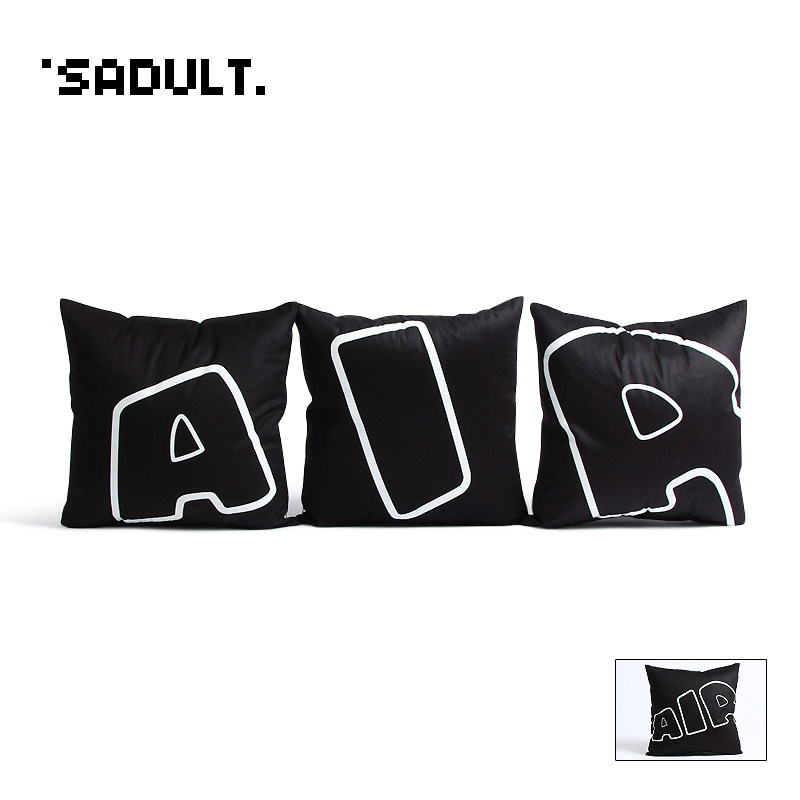 Spoof big AIR black ins car sofa pillow pillow cover American plush square pillow cushion cover DIY