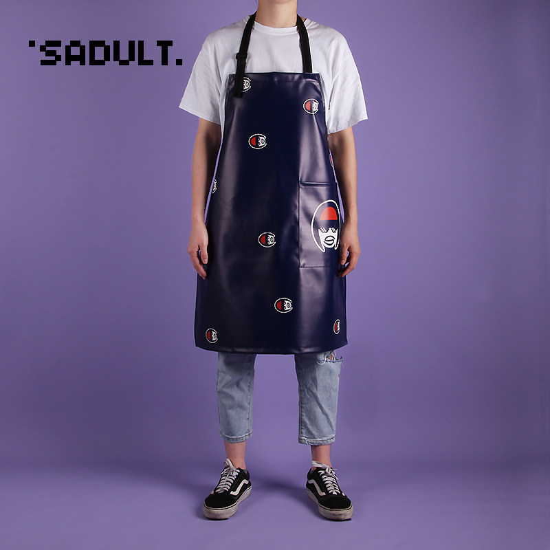 Creative personality cloth home sleeveless leather cover waterproof oil and oil proof work clotheKitchen cooking apron