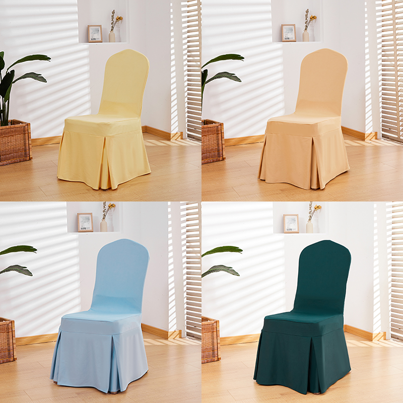 Dining chair package Table and chair cover Hotel dining room hotel banquet stool cover General elastic high-end chair cover custom