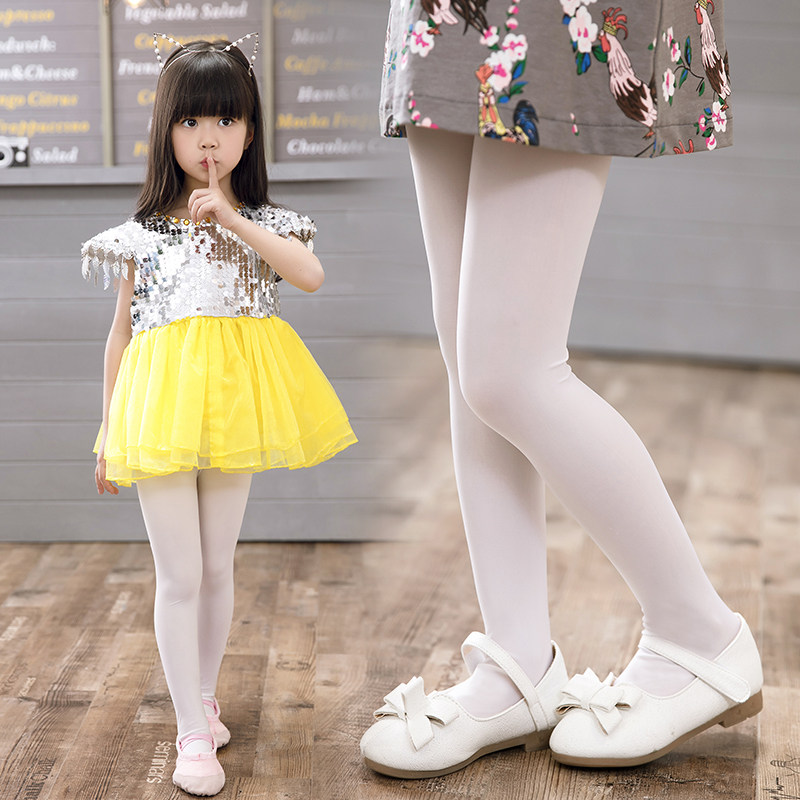 Children's pantyhose summer thin anti-hook white pantyhose girls stockings dance socks anti-pilling steel stockings spring