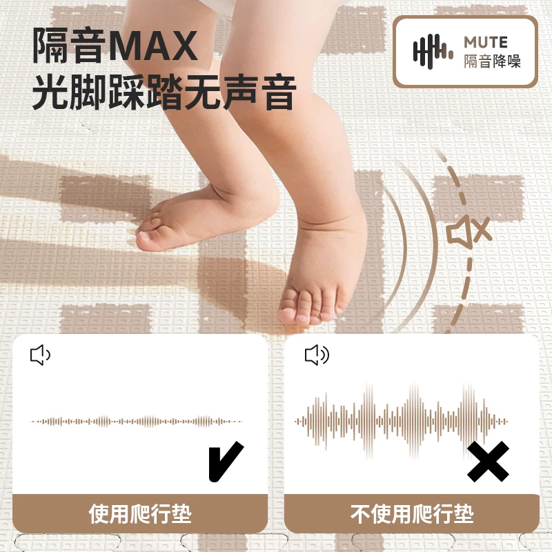 Детский нетоксичный коврик для ползания из foam, игровая маты, увеличенная толщина
