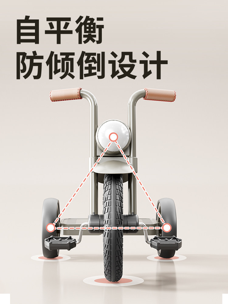 Children's Tricycle Bicycle for 1 to 3-6 Year Old Babies, Multifunctional Sliding Balance Bike, Baby Push Toy