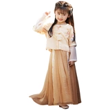 Детское ханьфу, демисезонный детский лонгслив, комплект, юбка, костюм, китайский стиль, 3-12 лет