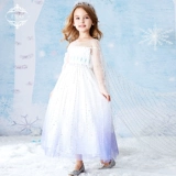 Белый детский наряд маленькой принцессы, свадебное платье, вечернее платье, «Холодное сердце»