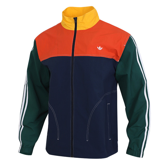 Adidas Clover Men's New Stitched Contrast Color Stand Collar Windproof Jacket Sports Jacket GD2054