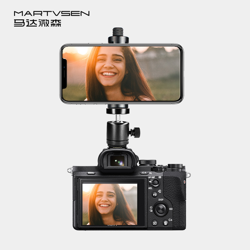 MARTVSEN camera hot boots mobile phone bracket Clamp SLR camera external mobile phone display monitor viewersFixed screen mount screen mobile phone tripod vertical patch