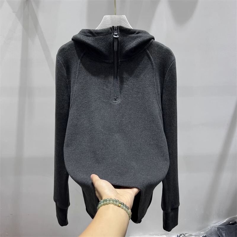 2026 New Style Half-Zip Double-Sided German Velvet Hooded Sweatshirt for Women, Autumn and Winter Hot-Selling Design Base Layer Top Hoodie 2026 New Style Half-Zip Double-Sided German Velvet Hooded Sweatshirt for Women, Autumn and Winter Hot-Selling Design Base Layer Top Hoodie