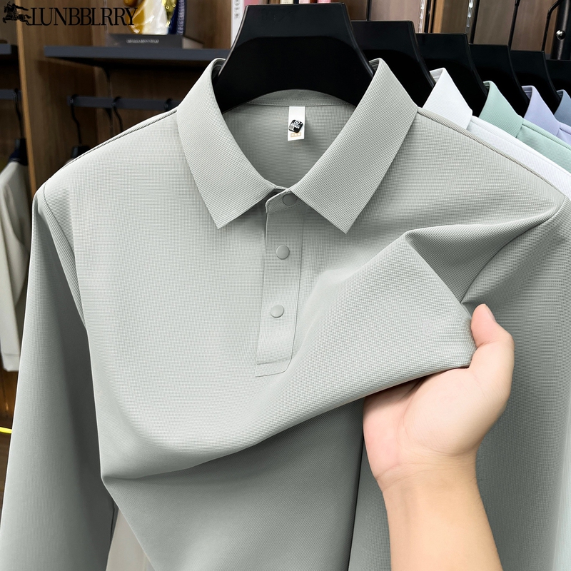 Lumba Baoli Men's Long Sleeve Turn-Down Collar Polo Shirt 2026 New Autumn Men's Base Layer T-Shirt Top Lumba Baoli Men's Long Sleeve Turn-Down Collar Polo Shirt 2026 New Autumn Men's Base Layer T-Shirt Top