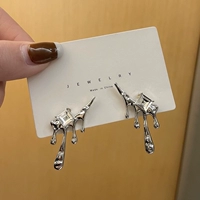Серебряная серебряная игла, серьги для влюбленных, серебро 925 пробы