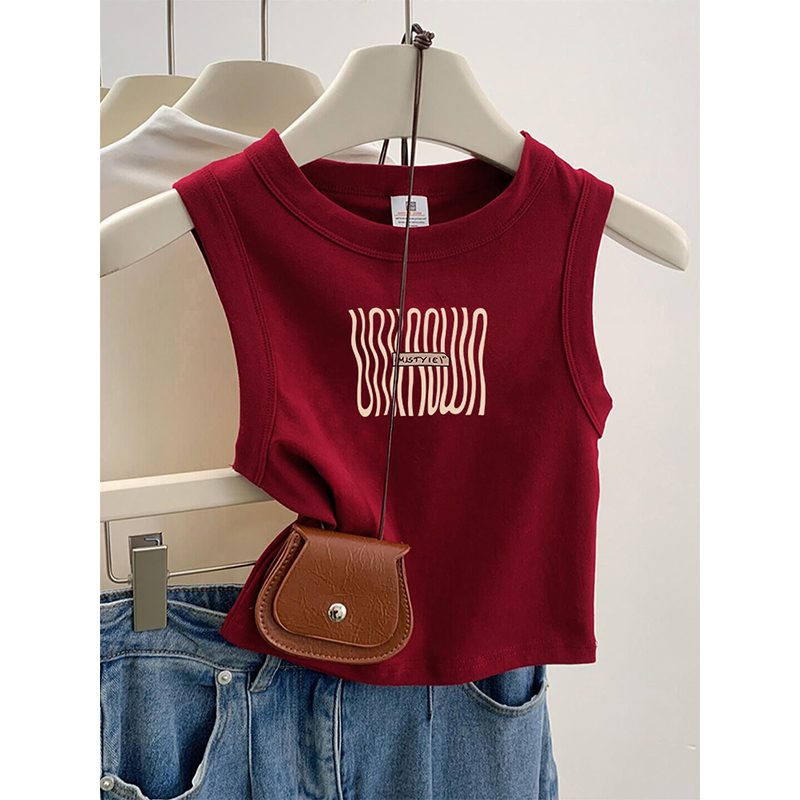 Red Short Shoulder-Baring Tank Top for Women, 2026 New Summer Style, Outerwear to Cover Side Breasts, Anti-Exposure, Small Camisole, Sleeveless Top Red Short Shoulder-Baring Tank Top for Women, 2026 New Summer Style, Outerwear to Cover Side Breasts, Anti-Exposure, Small Camisole, Sleeveless Top