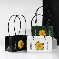 Forever nostalgic for Qingming Festival square sacrificial sweeping tombs flowers handbag Chrysanthemum Flower Bouquet of Flower Bouquet Packaging boxes Material Package