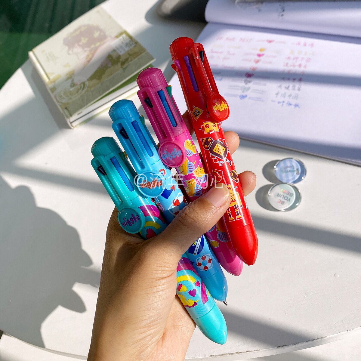 8 color Katong with press on the ball pen