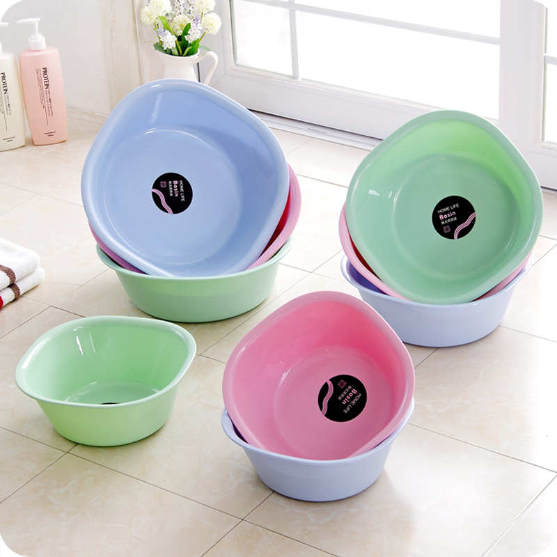 Thickened plain square plastic basin washbasin wash basin Household laundry basin Foot wash basin Children's small washbasin