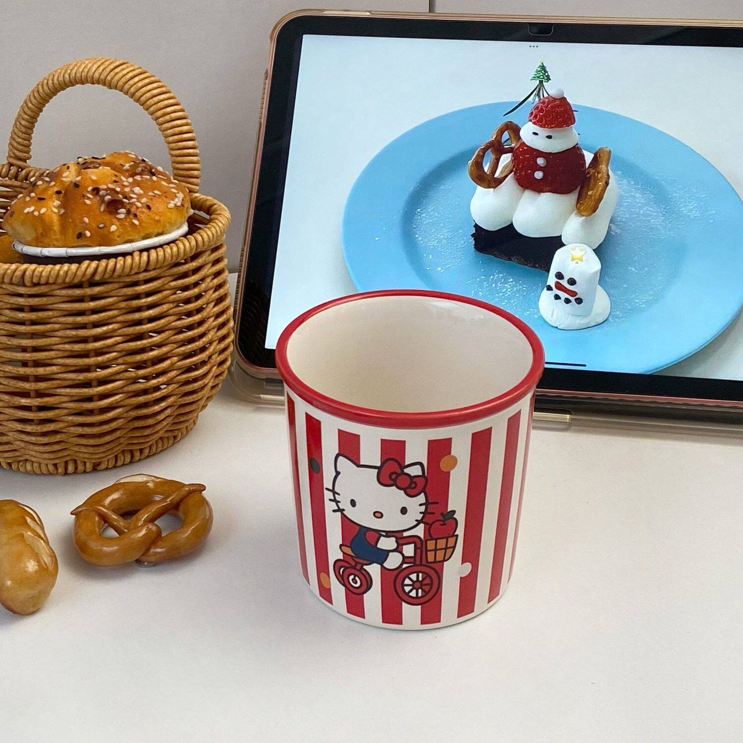 Вазы керамические 卡通条纹陶瓷杯可爱猫咪情侣款马克杯大容量高颜值早餐杯牛奶杯子