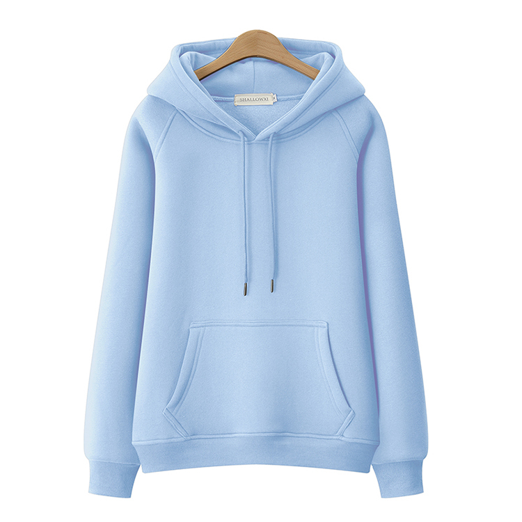 2026 Spring and Autumn Fleece-Lined Solid Color Sweatshirt for Female Students, Hooded, Thickened, Casual, Versatile, Loose, Thin Winter Coat