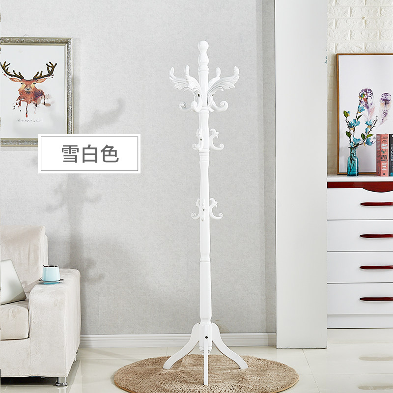 Zhenyuan ~ coat rack hanger floor solid wood bedroom hanger wooden European style bold clothes hanger simple clothes rack