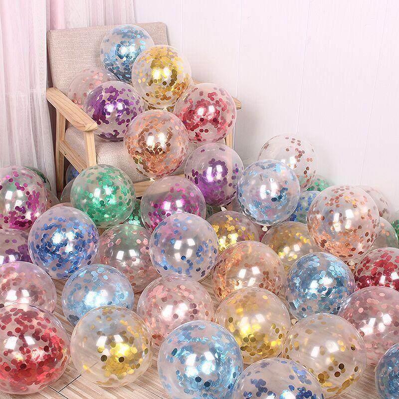 Confetti Balloons Colorful Sequins Transparent Balloons Net Red Birthday Party Romantic Arrangement Dress Up Wedding