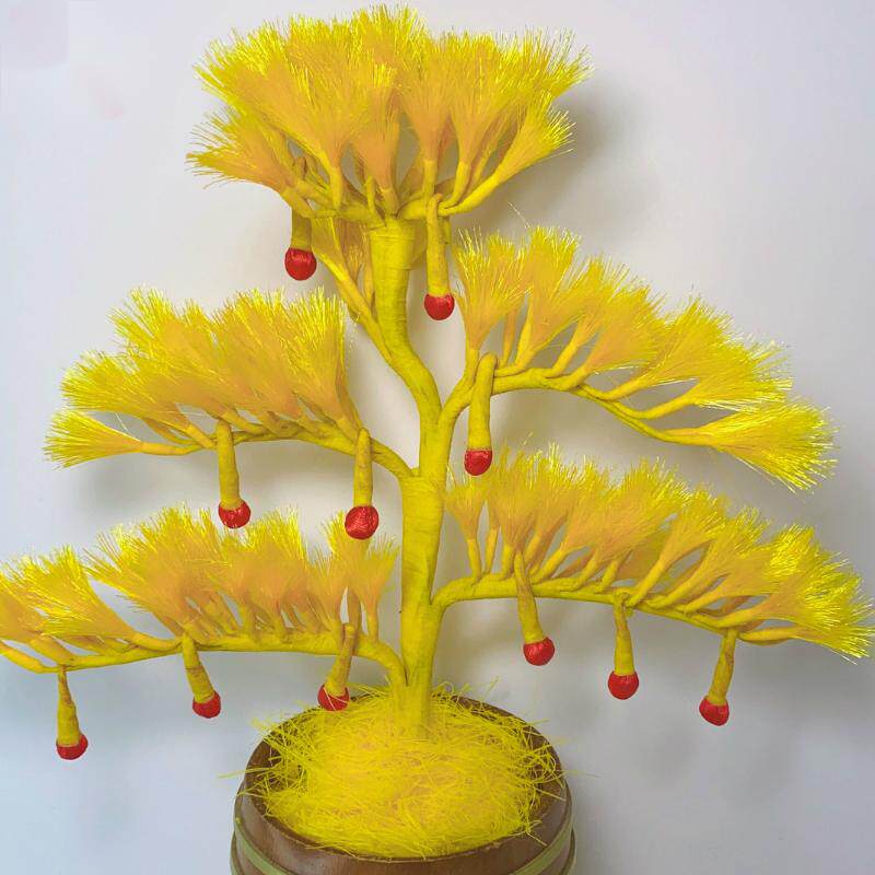Fire fire handmade ribbon rich tree money tree material kit set tool kit raw material production golden yellow DIY tide