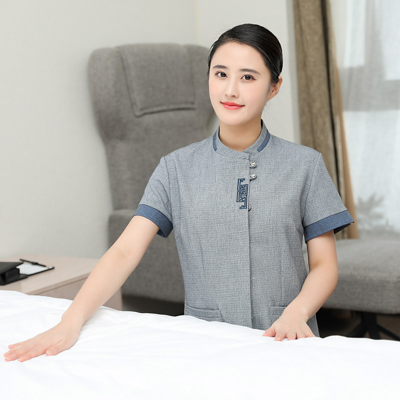 Cleaning staff work clothes summer short-sleeved property hotel hotel housekeeping cleaning aunt cleaning clothes breathable summer clothes
