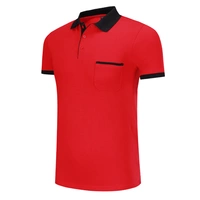 [Карманный лоскутный воротник] Красный черный воротник