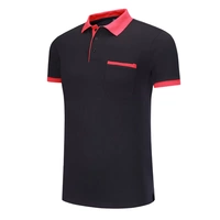 [Карманный лоскутный воротник] Черный красный воротник