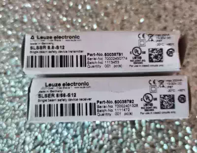 leuze single-beam safety device transmitter SLSSR 8 8-S12 receiving end SLSER 8 66-S12