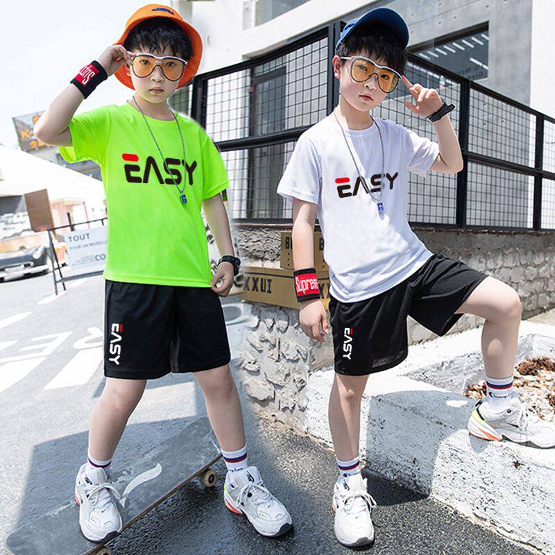 Discount clearance Bambara boy suit 2021 summer new middle and big children two-piece children's Western style quick-drying clothes - Taobao