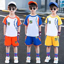Discount clearance Bambara boys suit 2021 summer childrens short-sleeved shorts middle-aged childrens sportswear summer quick-drying