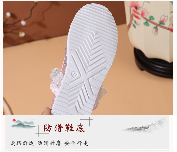2026中国风夏季新款凉鞋女童绣花鞋网鞋民族风老北京儿童汉服鞋子 — 7