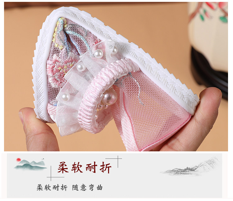 2026中国风夏季新款凉鞋女童绣花鞋网鞋民族风老北京儿童汉服鞋子 — 8