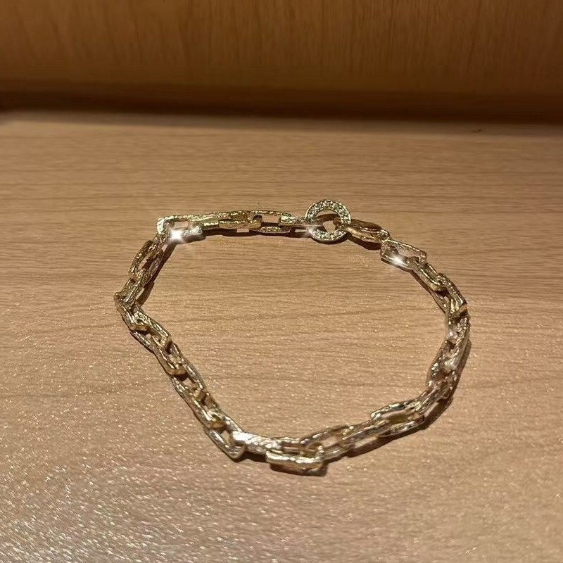 Fdf Haute Couture | Japanese Ngc Same Style Bracelet, Vintage Chain, Exquisite Women's Jewelry, Handmade Sterling Silver Gold-Plated with Diamonds Fdf Haute Couture | Japanese Ngc Same Style Bracelet, Vintage Chain, Exquisite Women's Jewelry, Handmade Sterling Silver Gold-Plated with Diamonds