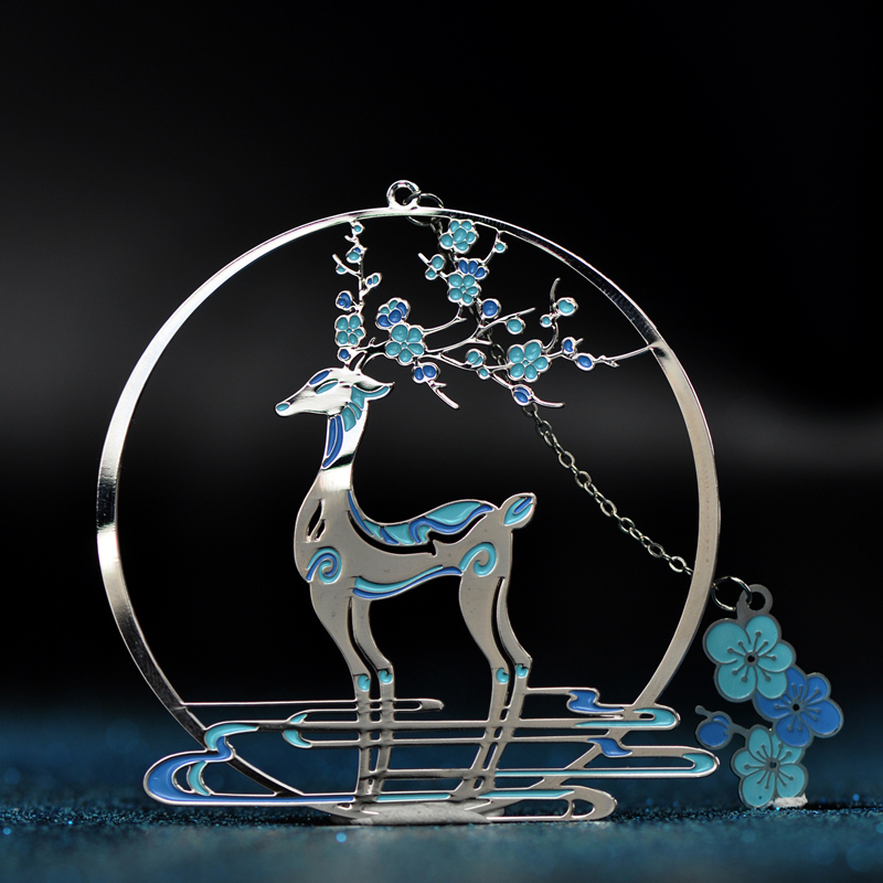 Flower deer bookmark Classical Chinese style literature and art retro metal ancient style Dunhuang students use birthday gifts to send foreigners Teacher's Day gifts Corporate custom annual party gifts Spring Festival Evening original design