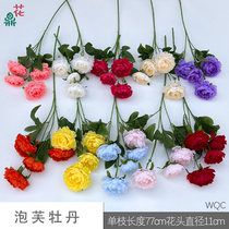 Puff peonies single branches of Western roses European wedding path flower arrangements fake flowers wedding flower arrangements silk flowers