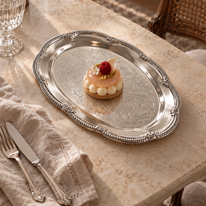 Livetai Light Luxury ins Silver-Plated Plate High-Value Fruit and Dessert Storage Plate Exquisite Afternoon Tea Tableware Livetai Light Luxury ins Silver-Plated Plate High-Value Fruit and Dessert Storage Plate Exquisite Afternoon Tea Tableware
