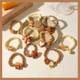 Безвредный детский хвостик, резинка для волос, аксессуар для волос, с медвежатами, не повреждает волосы, в корейском стиле