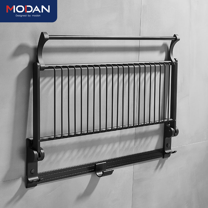 Free Punching Hair Towel Rack Light Lavish Toilet Makeup Room Bath Towel Rack Wall-mounted Space Aluminum Hanging Rack