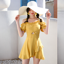 Swimsuit 2020 New spa fairy Little breasts net red with 2021 Covered Belly Fashion to woo the Korean version Conservative