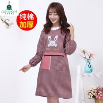 Apron cooking gown full body oil splash-proof cooking home with sleeves adult summer lady padded kitchen