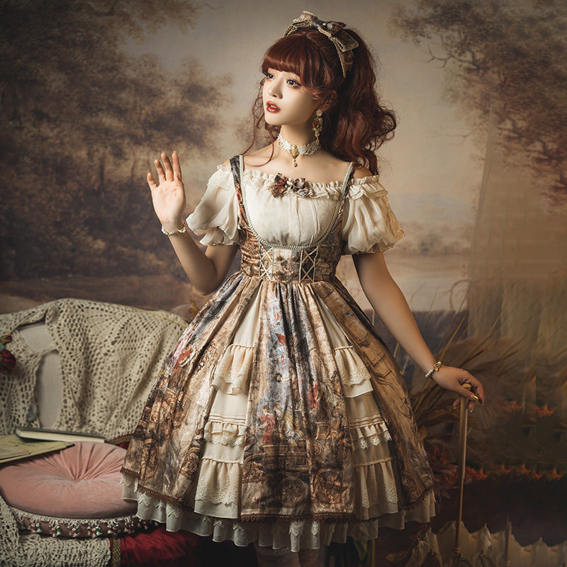 🌸宫廷风情,樱洛芙油画柄LO裙🌸 ——优雅演绎cla风经典-lolita洛丽塔-淘宝好物网