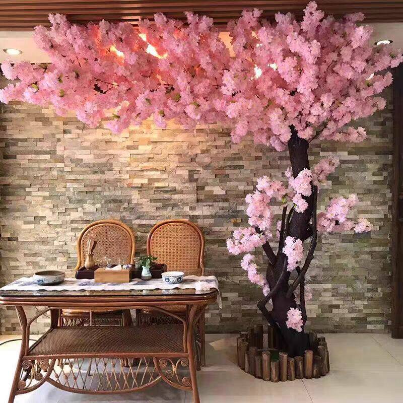 Encrypted Emulation Cherry Blossom Tree Large Fake Cherry Blossom Tree Peach Blossom Tree Wedding Photo Gallery Mall Decoration Landing Hotel Furnishing