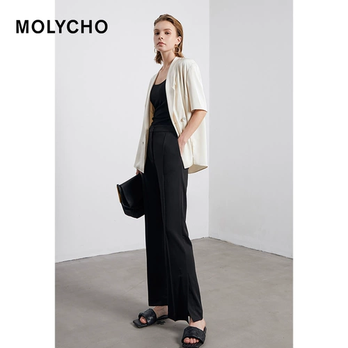MOLY CHO Костюм, тонкие штаны для отдыха, высокая талия, свободный прямой крой
