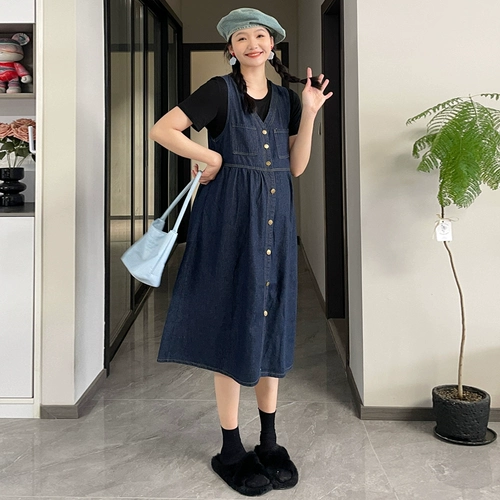 Комбинезон, летнее платье, юбка, джинсовая летняя одежда, комплект, по фигуре, подходит для подростков