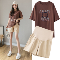 Pregnant womens summer shorts thin pants summer wear wide leg pants summer five-point pants summer suit out fashion style