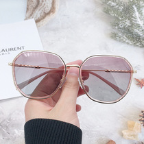 2021 new large frame sunglasses female elegant fashion TR90 transparent frame polarized sunglasses female Korean version of the tide