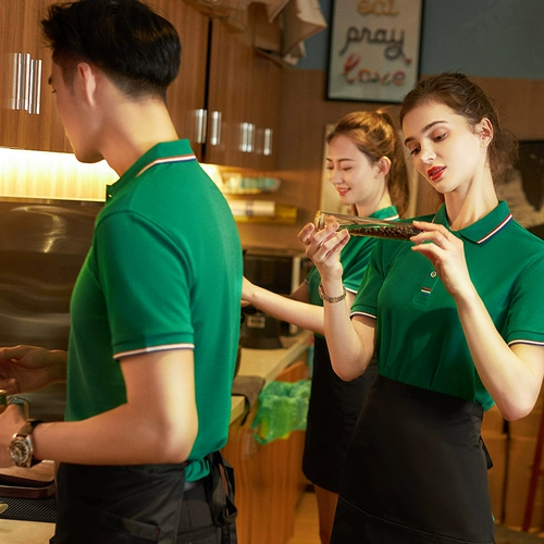 Футболка с коротким рукавом для работы, летняя одежда, делается под заказ, с печатью вашего логотипа, высокий воротник