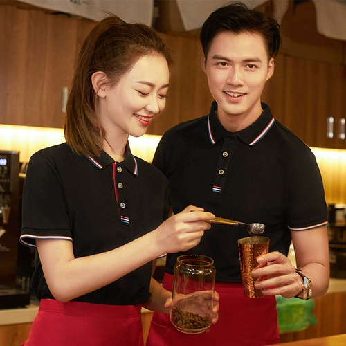 Футболка с коротким рукавом для работы, летняя одежда, делается под заказ, с печатью вашего логотипа, высокий воротник